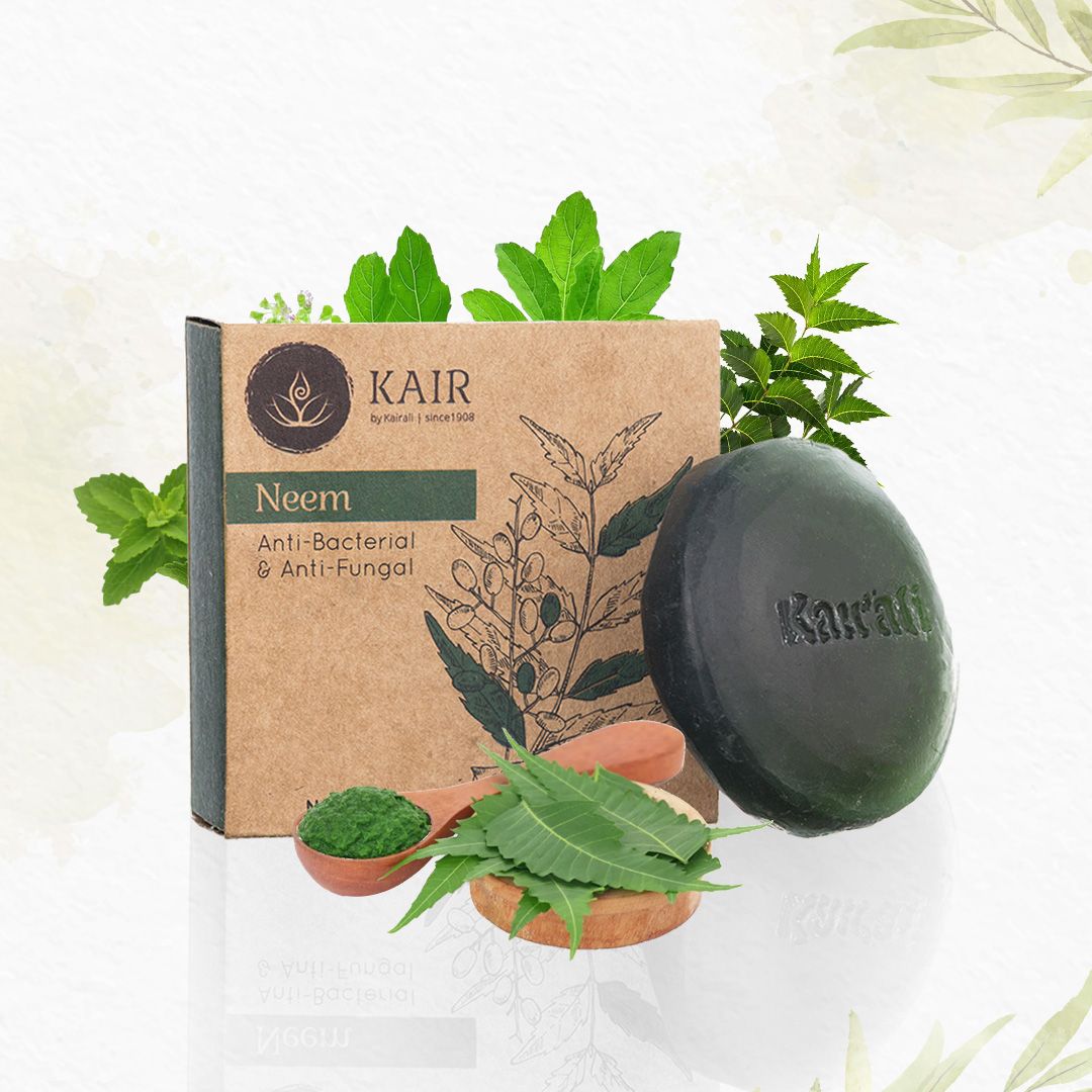 Neem Herbal Soap - Antifungal & Antibacterial Soap for Skin Protection & Skin Problems - Kairali Ayurvedic Products