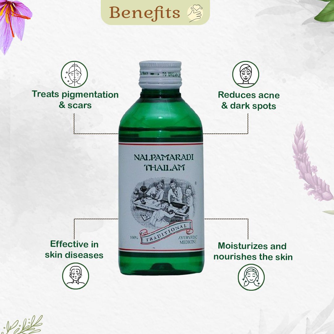 Best Ayurvedic Oil for Skin Brightening & Pigmentation - Reduces Dark Spots, Blemishes & Treats Skin Diseases - Kairali Ayurvedic Products