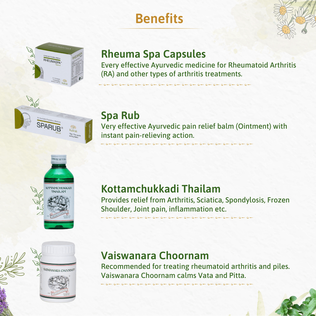 Rheumatoid Arthritis Treatment Kit - Ayurvedic Relief for Joint Pain, Inflammation & Stiffness - Kairali Ayurvedic Products