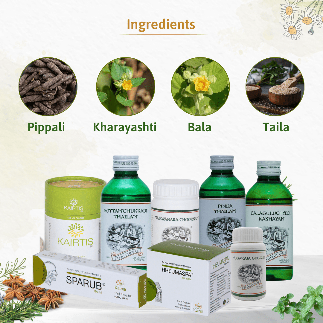 Rheumatoid Arthritis Treatment Kit - Ayurvedic Relief for Joint Pain, Inflammation & Stiffness - Kairali Ayurvedic Products