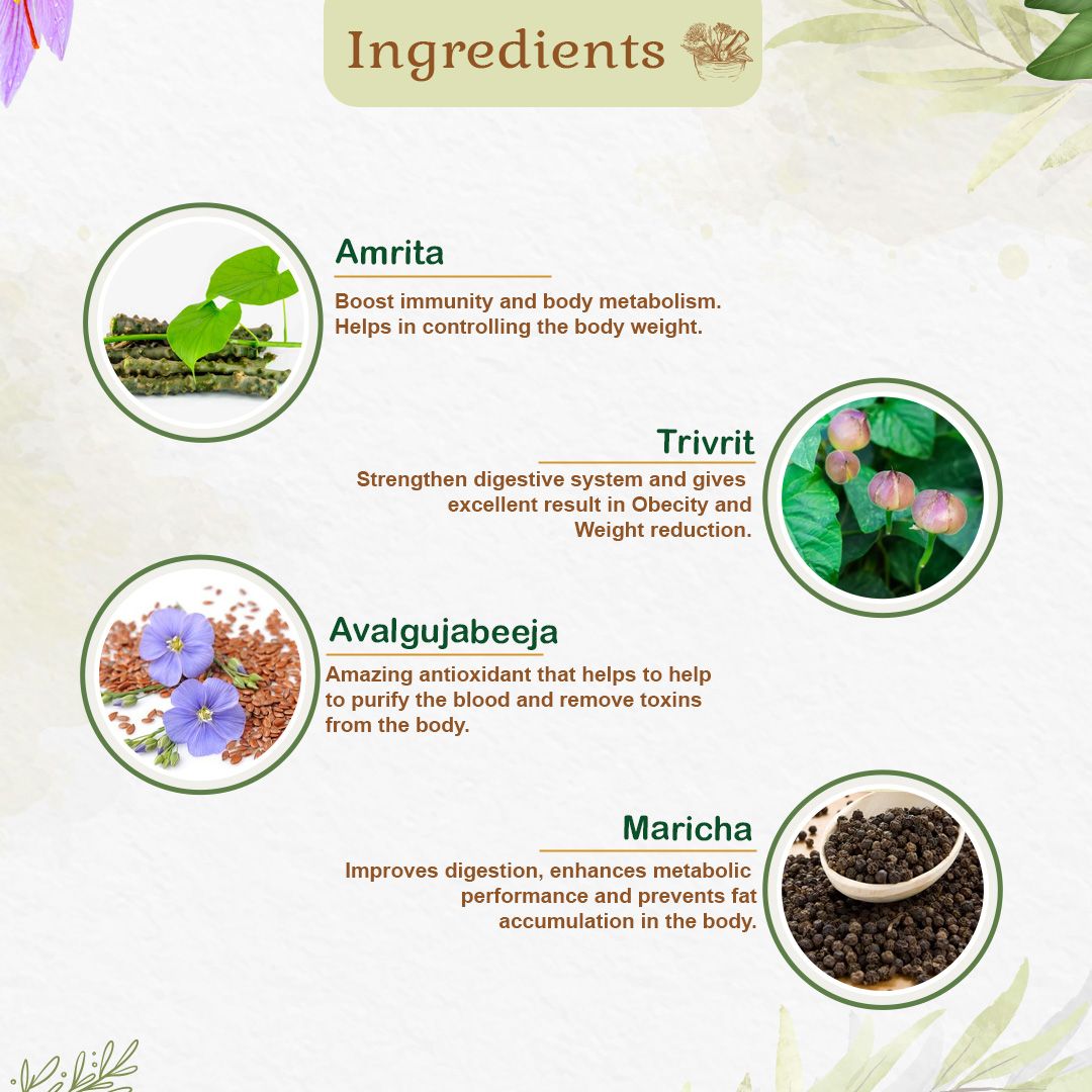 Safe & Effective Ayurvedic Weight Loss Capsules - Naturally Supports Fat Reduction - Kairali Ayurvedic Products