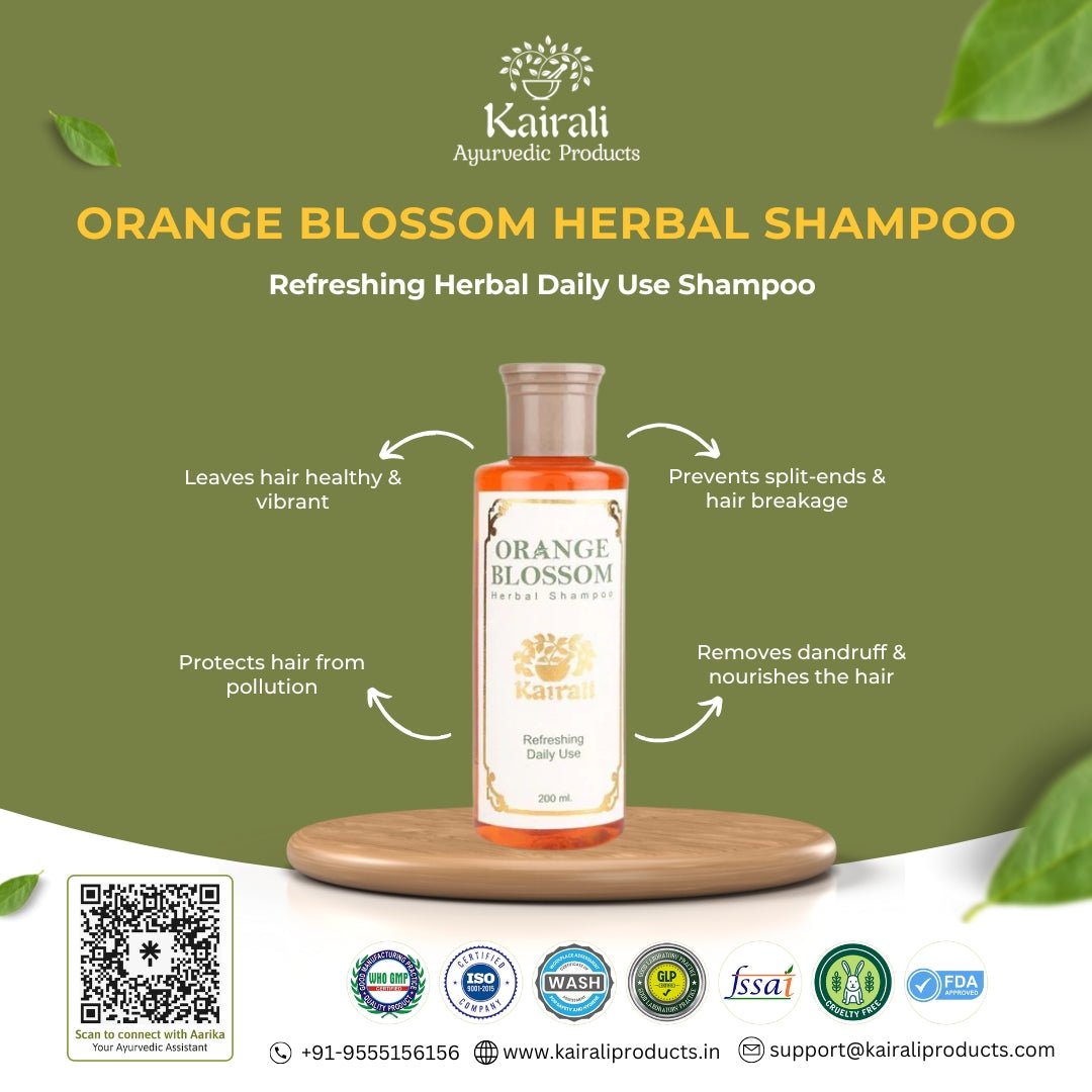 Refreshing Daily Use Herbal Shampoo - Gently Cleanses & Nourishes for Soft, Shiny, & Frizz - Free Hair - Kairali Ayurvedic Products