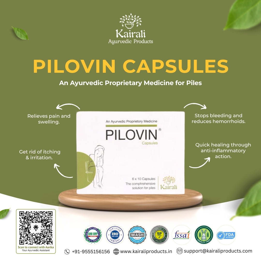 Ayurvedic Medicine for Piles, Fissures & Hemorrhoids - Relieves Bleeding & Swelling - Kairali Ayurvedic Products