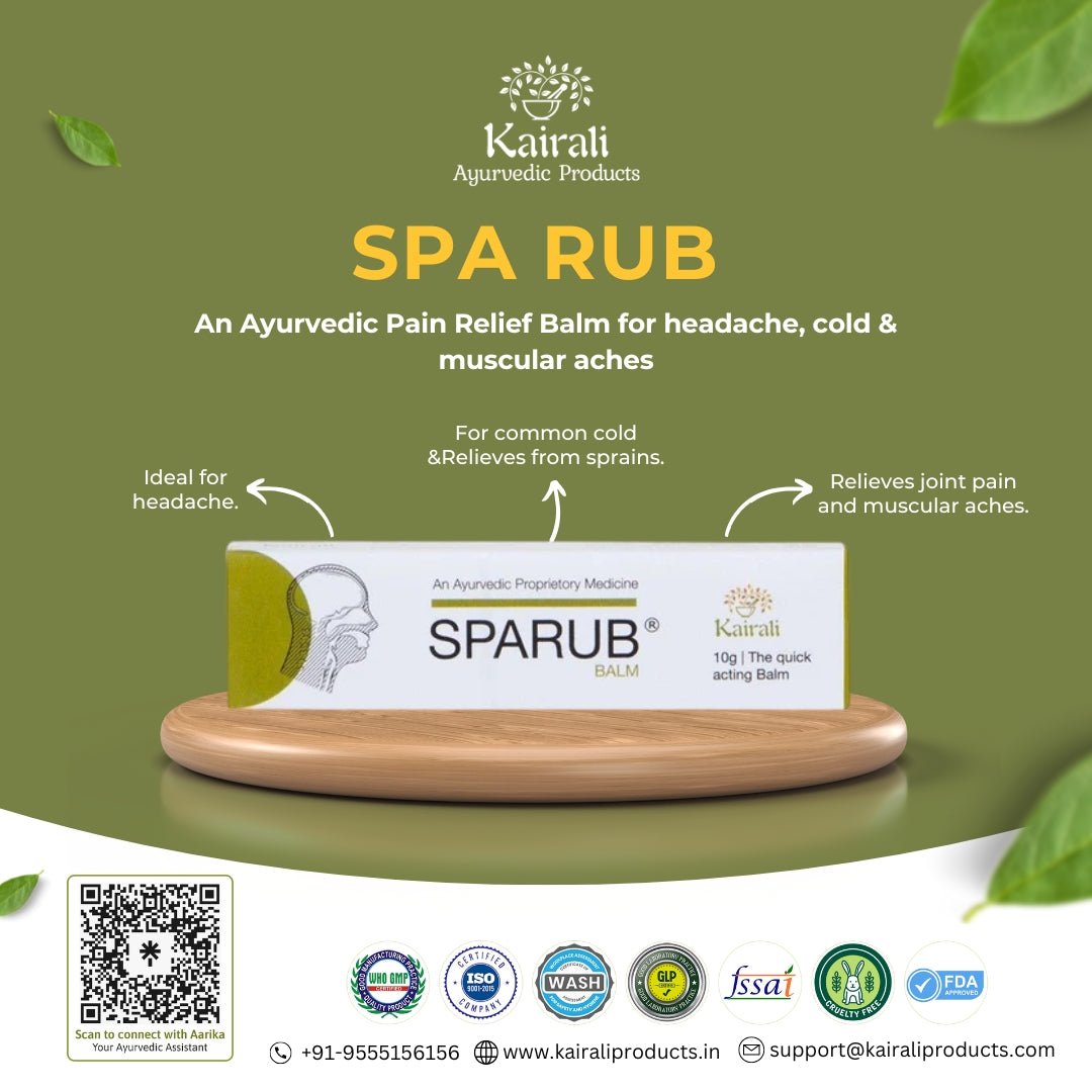 Ayurvedic Pain Relief Balm - Fast - Acting Ointment for Cold, Headache, Joint & Body Pain - Kairali Ayurvedic Products