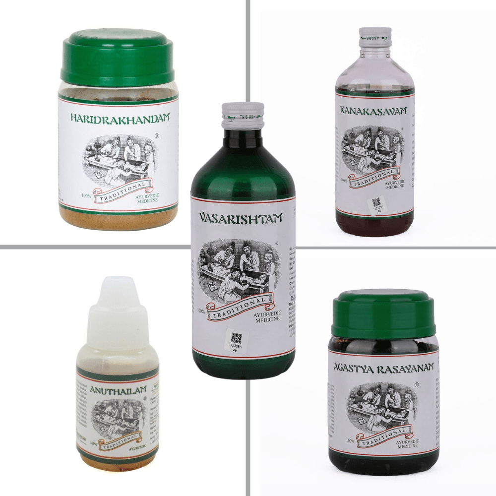 Ayurvedic Asthma & Bronchitis Treatment Kit - Natural Respiratory Support for Easy Breathing & Lung Health - Kairali Ayurvedic Products