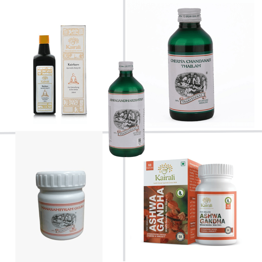 Ayurvedic Depression & Anxiety Relief Kit - Natural Solution for Stress & Anxiety Management - Kairali Ayurvedic Products