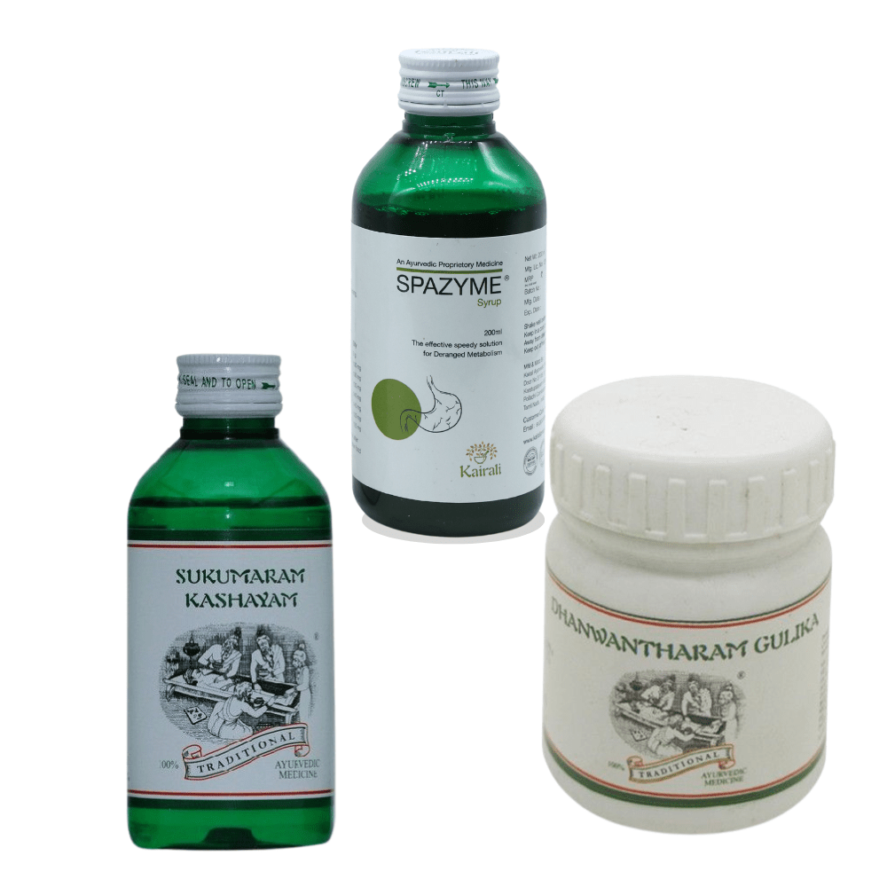 Ayurvedic Gastritis Care Kit - Effective Solution for Gastritis, Indigestion, Hyper - Acidity & Digestive Wellness - Kairali Ayurvedic Products