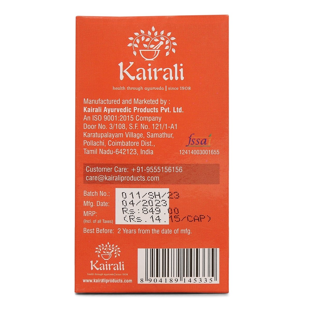 Ashwagandha Capsules 500mg - Herbal Health Supplement for Physical & Mental Strength - Kairali Ayurvedic Products Private Limited