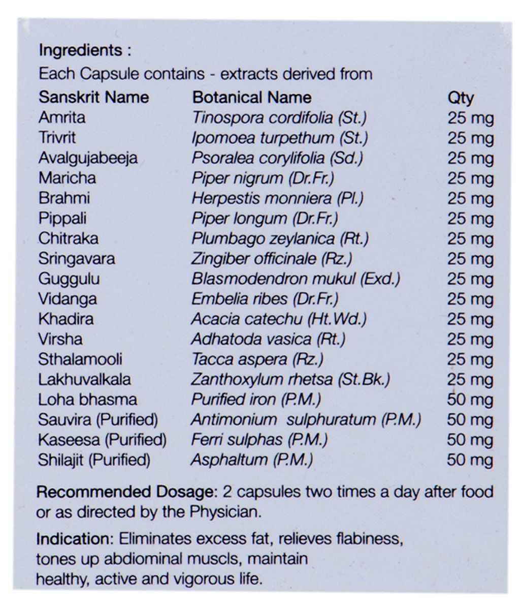 Safe & Effective Ayurvedic Weight Loss Capsules - Naturally Supports Fat Reduction - Kairali Ayurvedic Products