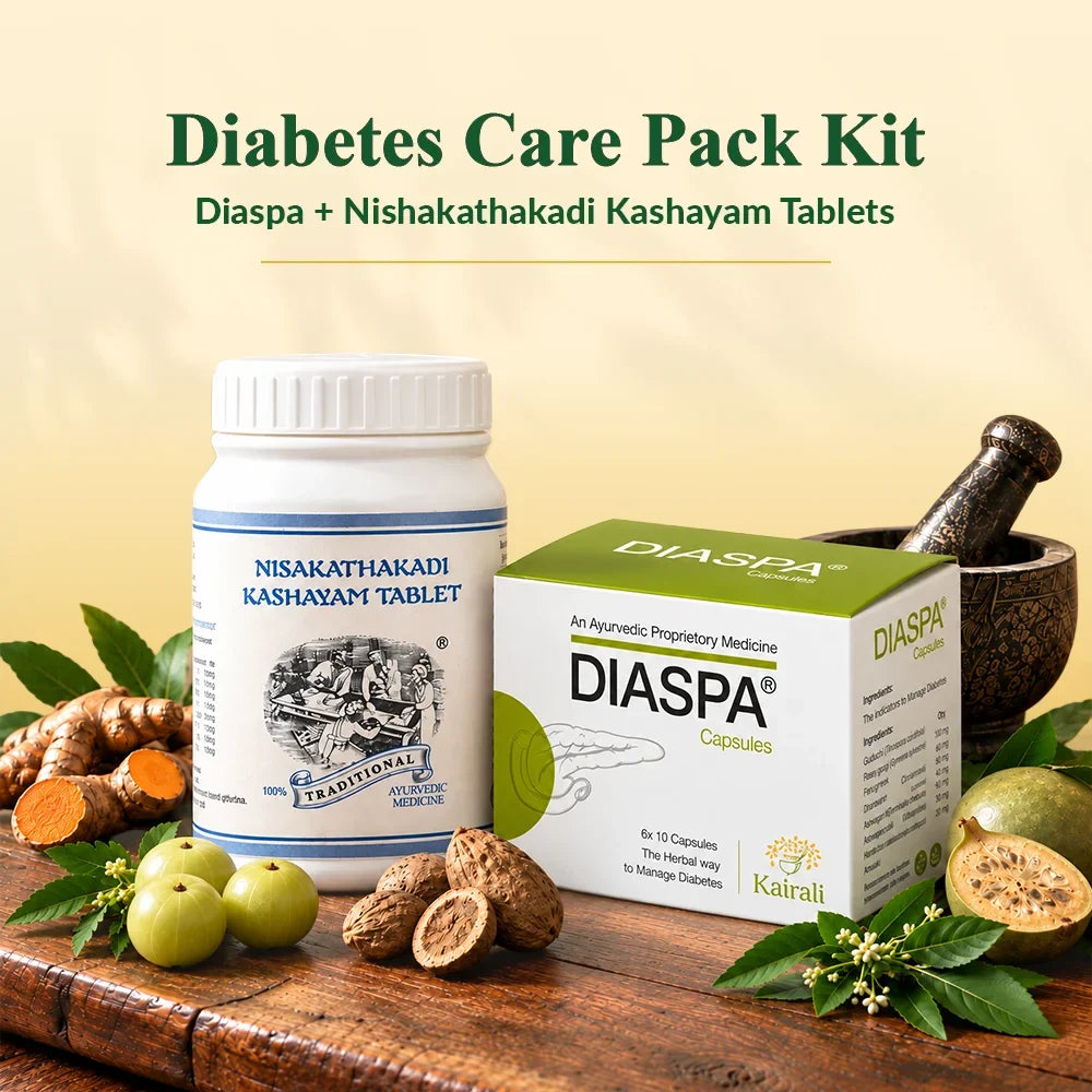 Diaspa and Nishakathakadi Kashayam Ayurvedic wellness kit product pack