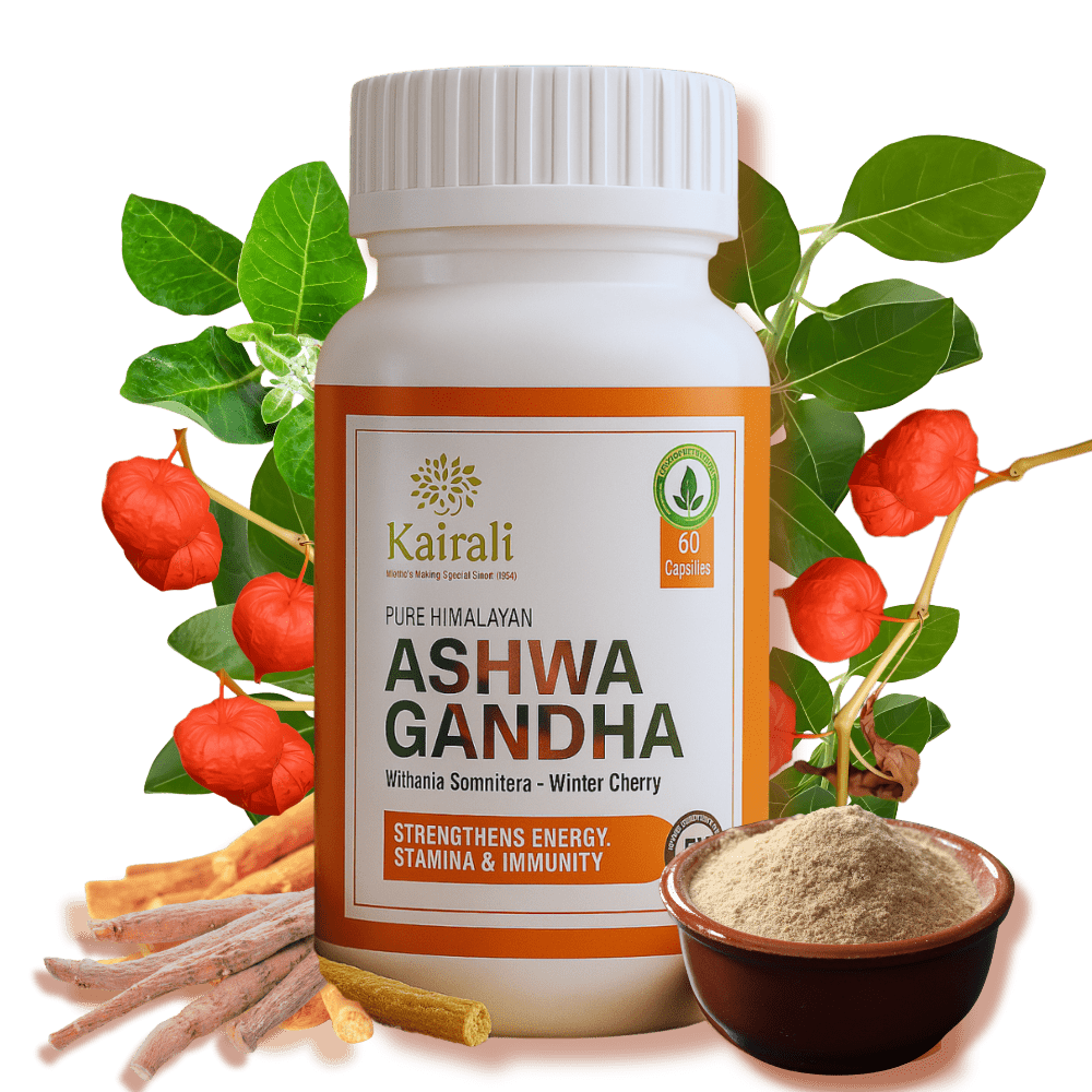 Ashwagandha Capsules 500mg - Herbal Health Supplement for Physical & Mental Strength - Kairali Ayurvedic Products Private Limited