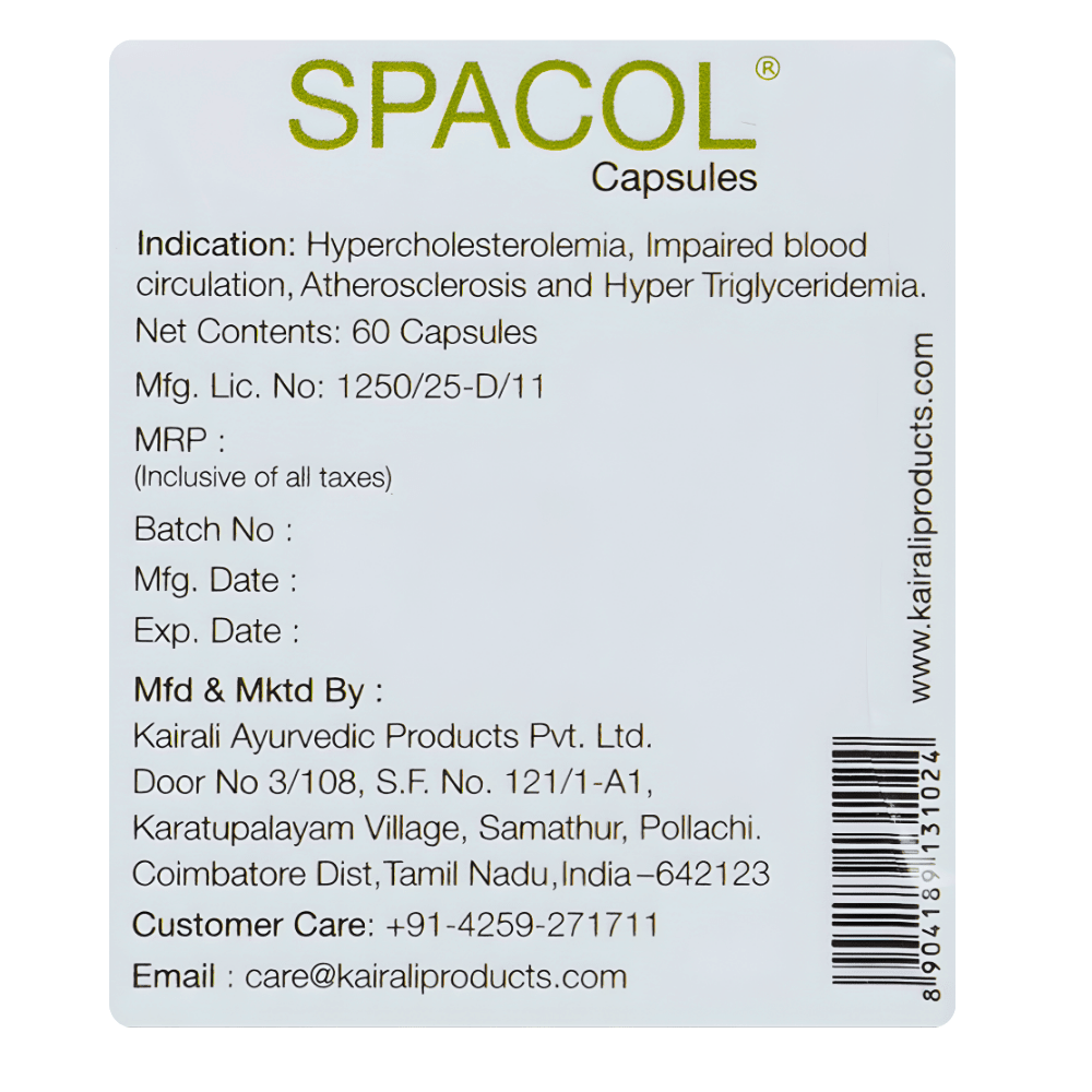Spacol Capsules — Ayurvedic Herbal Formulation, 60 capsules